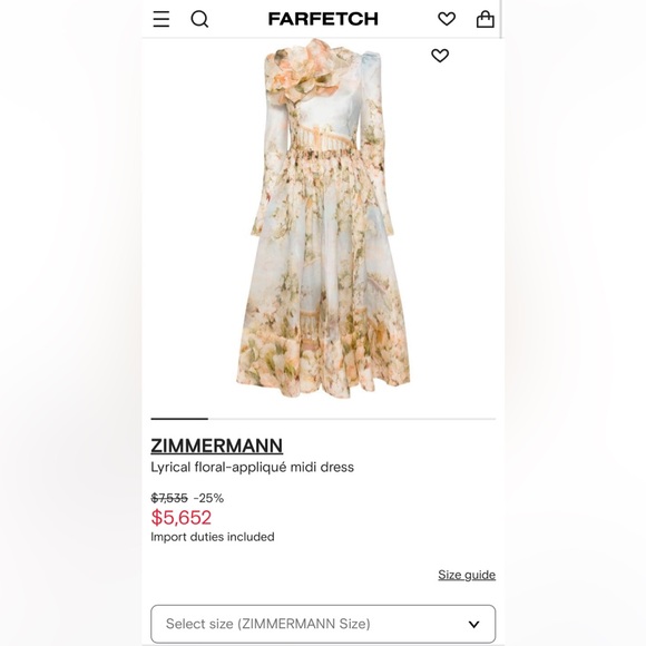 ZIMMERMANN Lyrical Floral Appliqué Dress - Picture 9 of 16